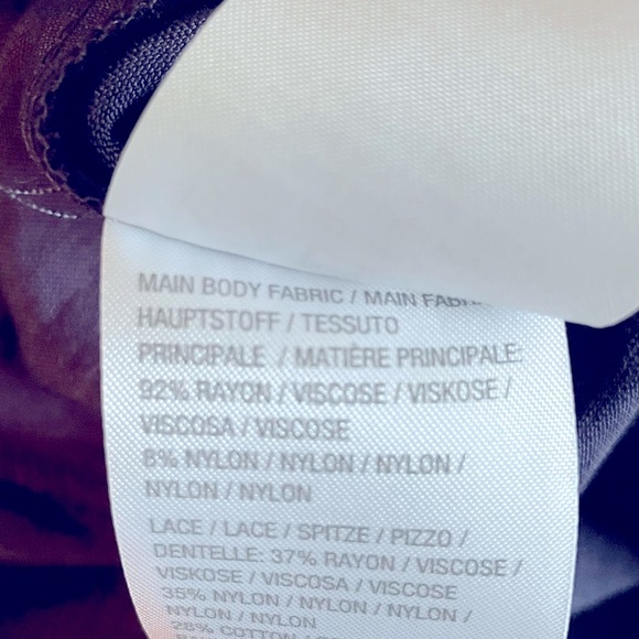 LOGO Lori Goldstein Dark Blue Jacket Lace Trim Cardigan Sz 16 - Picture 10 of 10